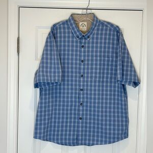 Dubinik Customized Version Blue Plaid Short Sleeve Shirt Men's Size XL